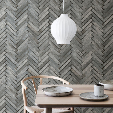 2767-23758 Arrow Grey Diagonal Slate Wallpaper