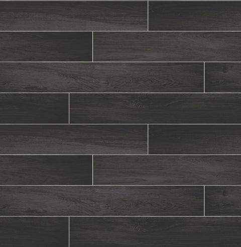 2767-23820 Nika Black Sleek Wood Wallpaper