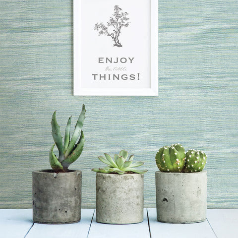 2767-24282 Bluestem Aqua Grasscloth Wallpaper
