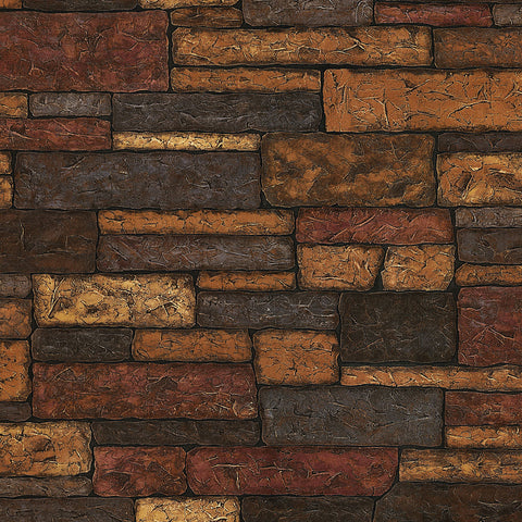 2767-41394 Madeline Brown Stone Texture Wallpaper
