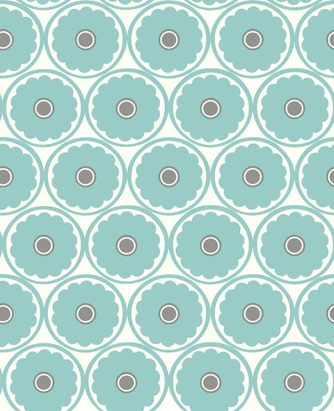 Buttercup Turquoise Flower Wallpaper