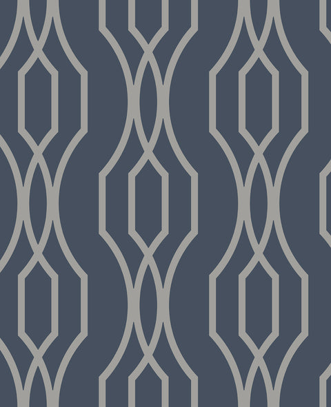 Coventry Blue Trellis Wallpaper