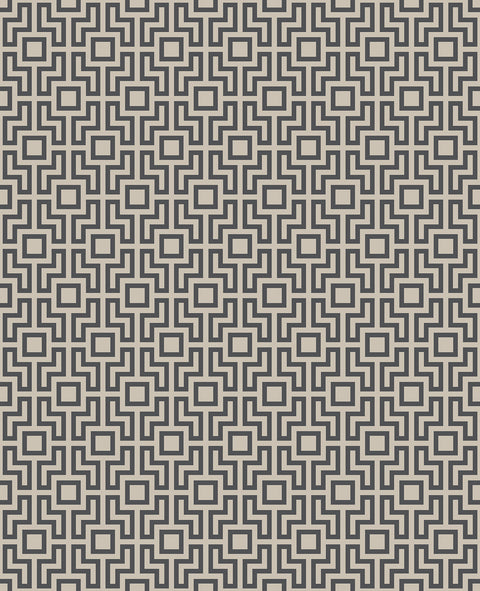 Boxwood Black Geometric Wallpaper