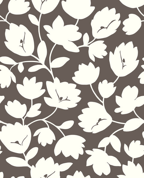 Matilda Chocolate Floral Wallpaper