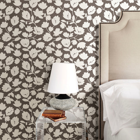 Matilda Chocolate Floral Wallpaper