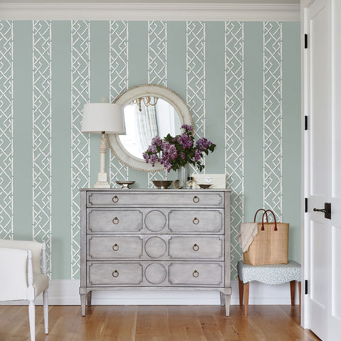 Aqua Latticework Wallpaper