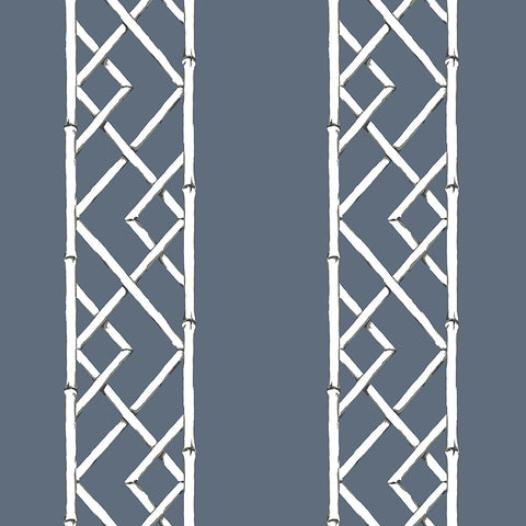 Indigo Latticework Wallpaper