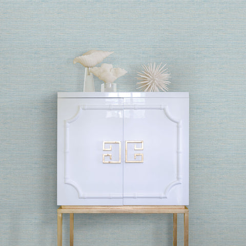 Lilt Blue Faux Grasscloth Wallpaper
