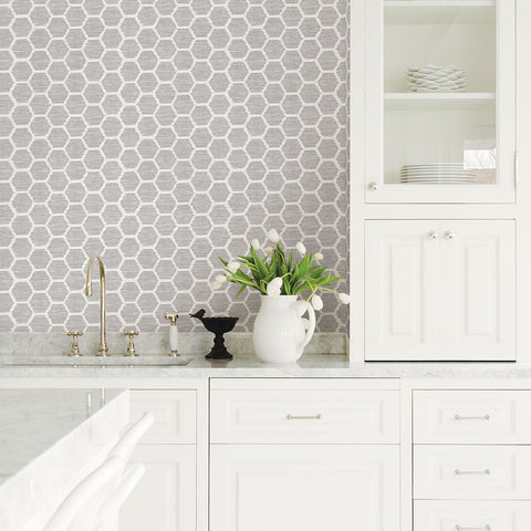 Aura Lavender Honeycomb Wallpaper