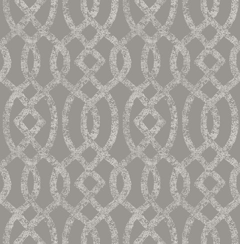 Ethereal Grey Trellis Wallpaper