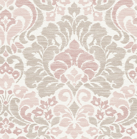 Garden of Eden Pink Damask Wallpaper