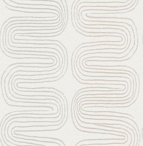 Zephyr Grey Abstract Stripe Wallpaper