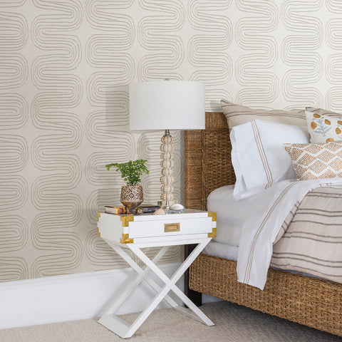 Zephyr Grey Abstract Stripe Wallpaper