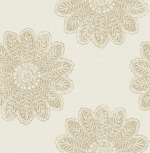 Sol Light Brown Medallion Wallpaper
