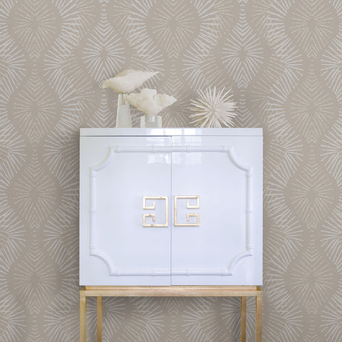 Feliz Champagne Beaded Ogee Wallpaper