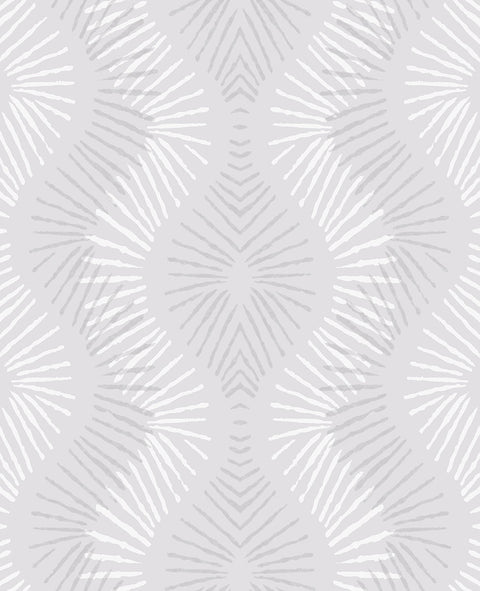 Feliz Silver Beaded Ogee Wallpaper