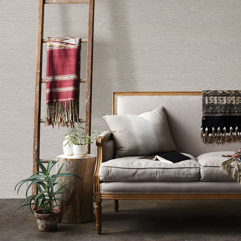2807-8044 Mabe Grey Faux Grasscloth Wallpaper