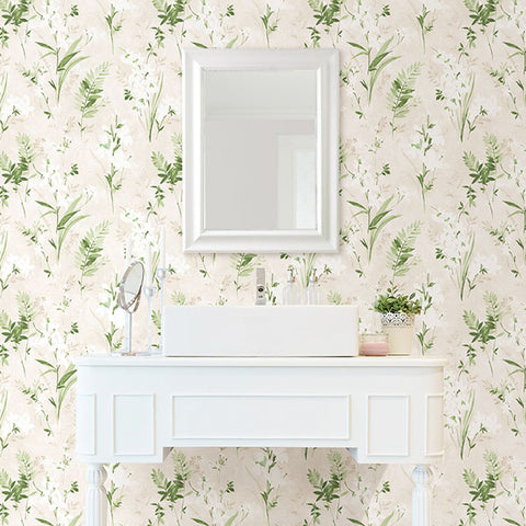2814-21628 Turner Cream Watercolor Floral Wallpaper