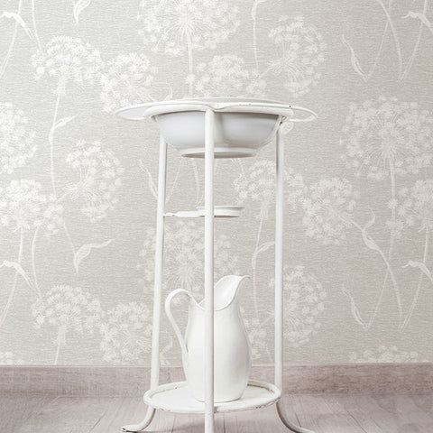2814-24575 Garvey Light Grey Dandelion Wallpaper