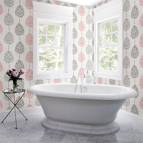 2814-24968 Saar Pink Tree Wallpaper