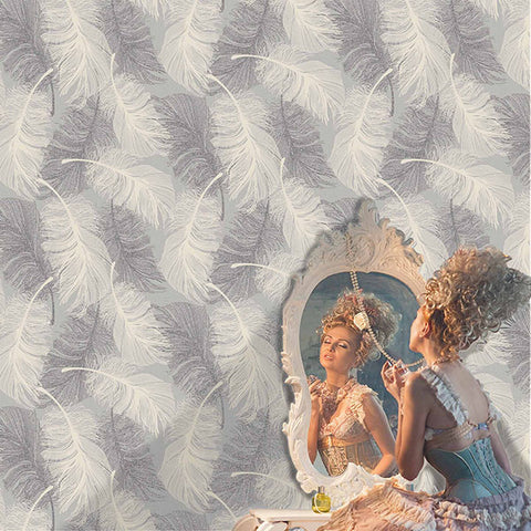 2814-M0923 Hurston Grey Feather Wallpaper