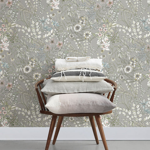 2821-12903 Full Bloom Beige Floral Wallpaper