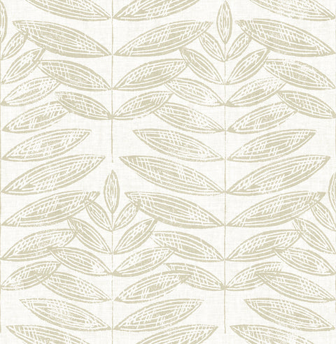 2821-25100 Akira Beige Leaf Wallpaper