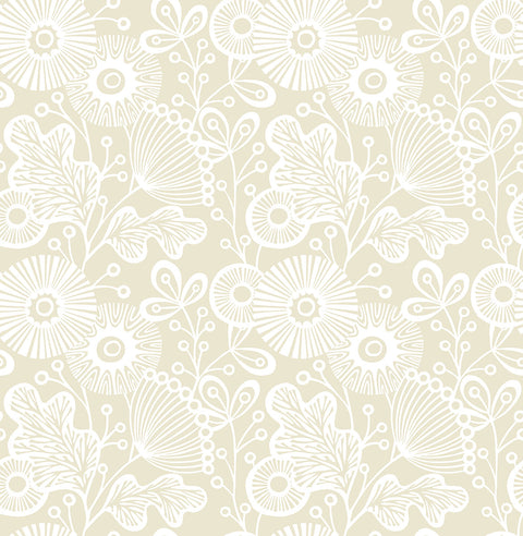 2821-25108 Ana Cream Floral Wallpaper