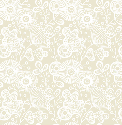 2821-25108 Ana Cream Floral Wallpaper