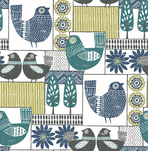 2821-25114 Hennika Multicolor Patchwork Wallpaper