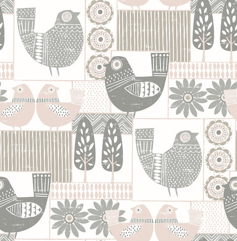 2821-25115 Hennika Light Pink Patchwork Wallpaper