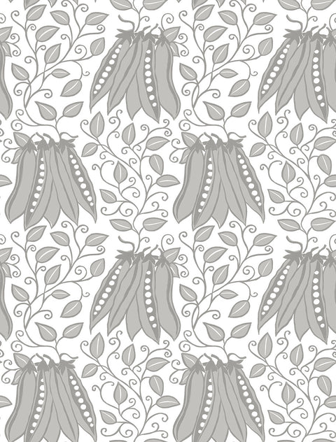 2821-25119 Peas in a Pod Light Grey Garden Wallpaper