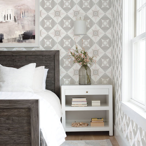 2821-25133 Ellis Light Brown Geometric Wallpaper