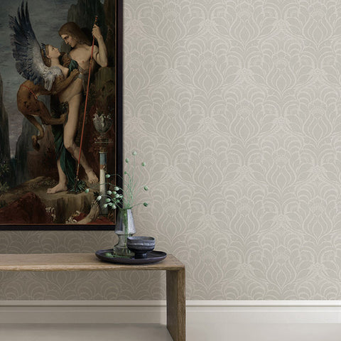 2830-2773 Sandor Grey Damask Wallpaper