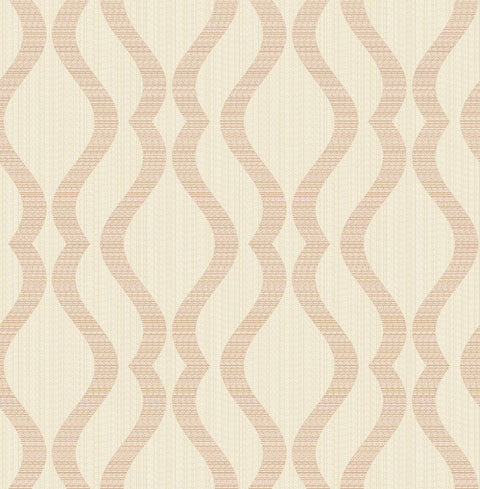 2834-25065 Yves Rose Gold Ogee Wallpaper