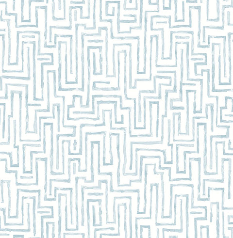 2861-25701 Ramble Blue Geometric Wallpaper