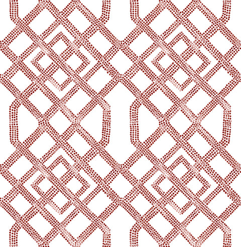 2861-25705 Traverse Red Trellis Wallpaper