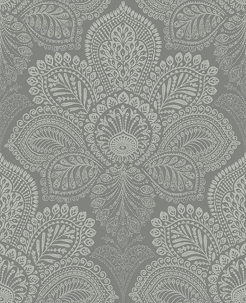 2861-25728 Triumph Grey Medallion Wallpaper