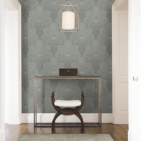 2861-25728 Triumph Grey Medallion Wallpaper