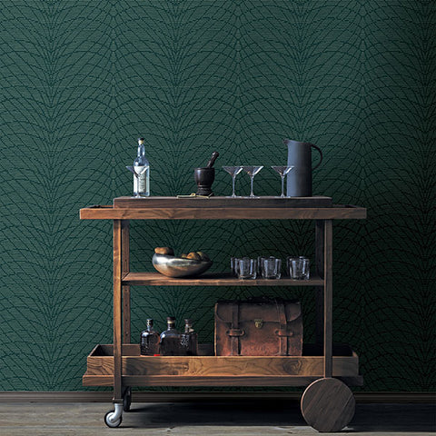 2861-25746 Aperion Dark Green Chevron Wallpaper
