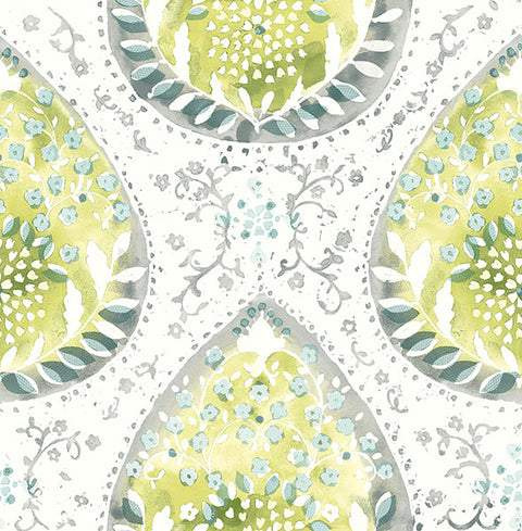 2861-25750 Alistair Green Medallion Wallpaper