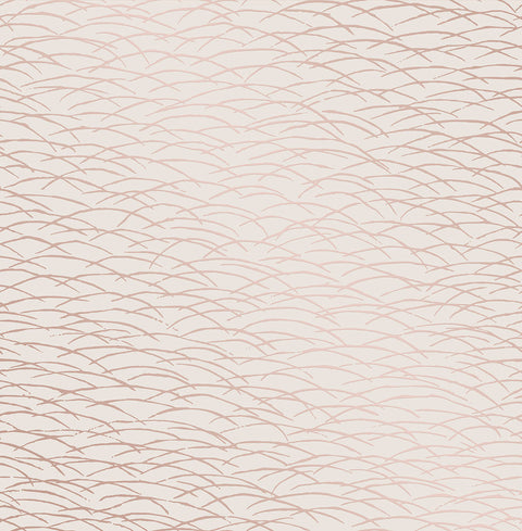 2889-25244 Hono Rose Gold Abstract Wave Wallpaper