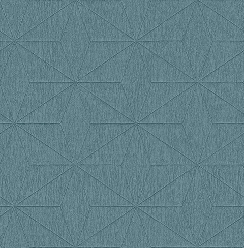2896-25342 Bernice Teal Diamond Geometric Wallpaper