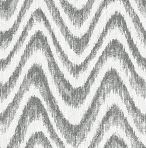 2901-25407 Bargello Grey Faux Grasscloth Wave Wallpaper