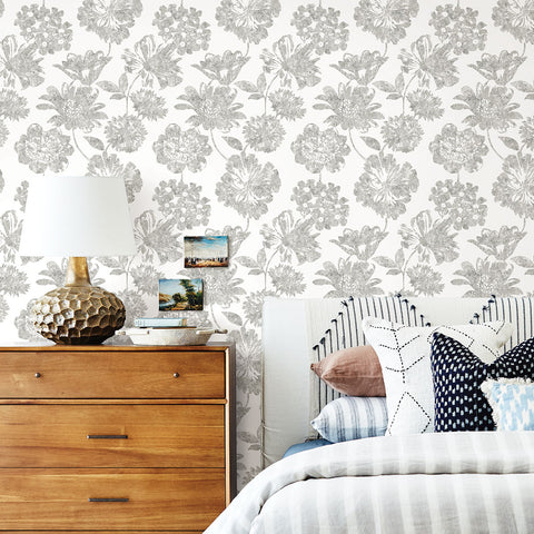 2901-25416 Folia Taupe Floral Wallpaper