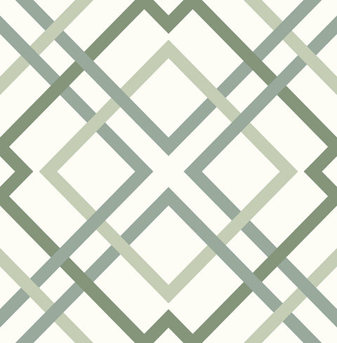 2901-25437 Saltire Emile Green Lattice Wallpaper