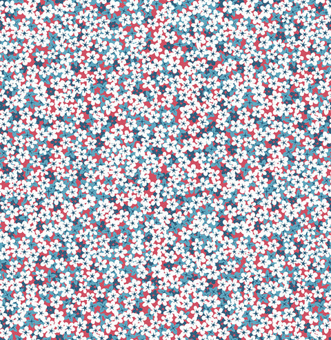 2901-25443 Giverny Red Miniature Floral Wallpaper