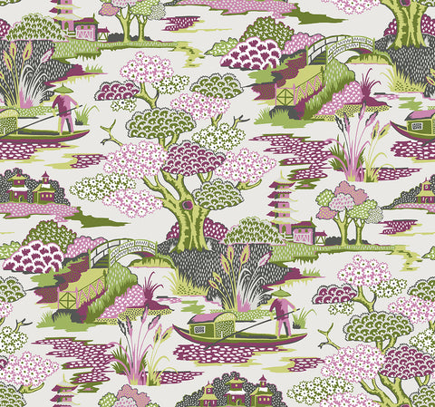 2901-87506 Joy De Vie Magenta Toile Wallpaper