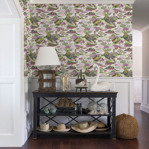 2901-87506 Joy De Vie Magenta Toile Wallpaper