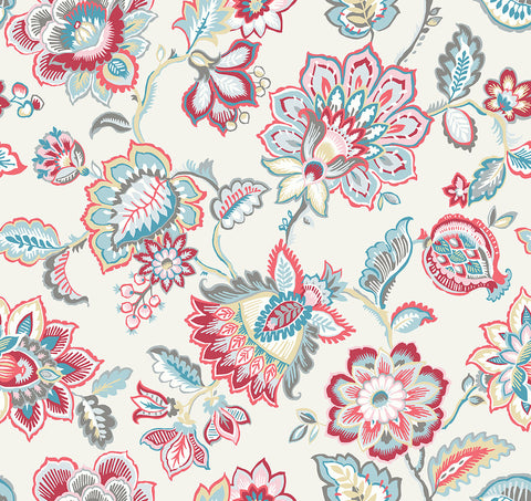 2901-87512 Corona Red Jacobean Wallpaper